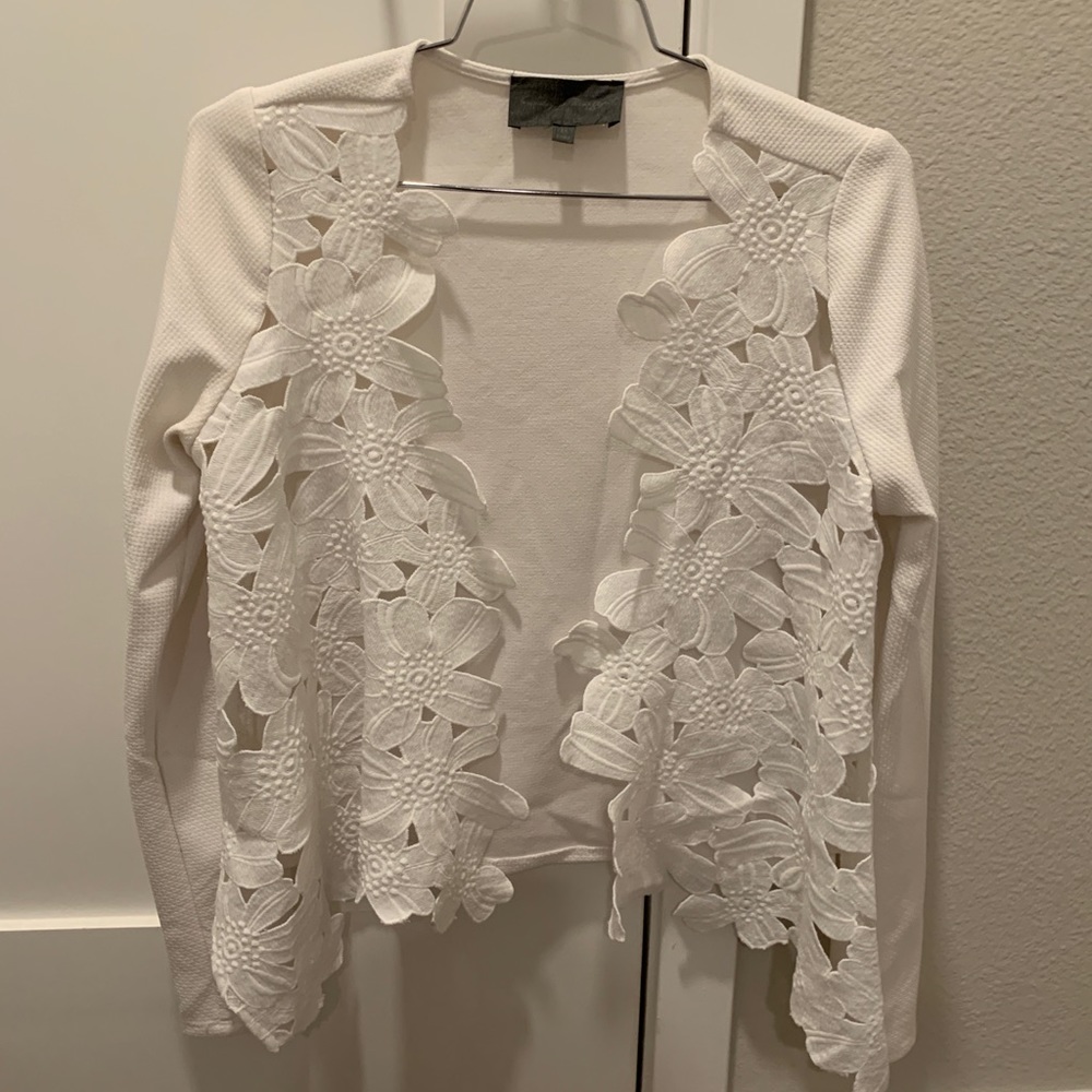 Anthropologie floral cutout cardigan